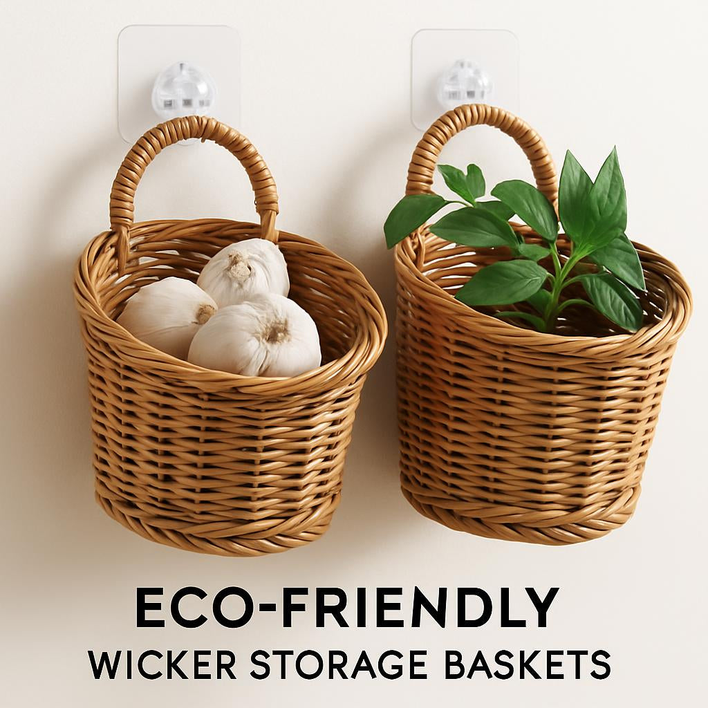 Eco-Friendly Wicker Storage Baskets for Bathroom Organization