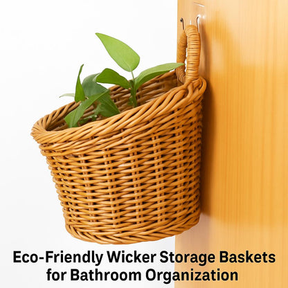 Eco-Friendly Wicker Storage Baskets for Bathroom Organization