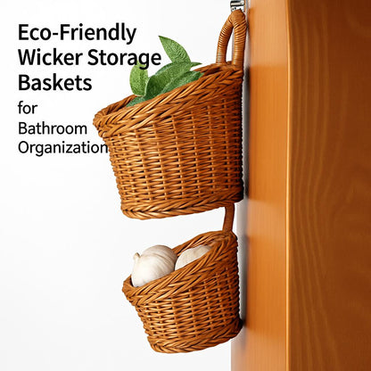 Eco-Friendly Wicker Storage Baskets for Bathroom Organization