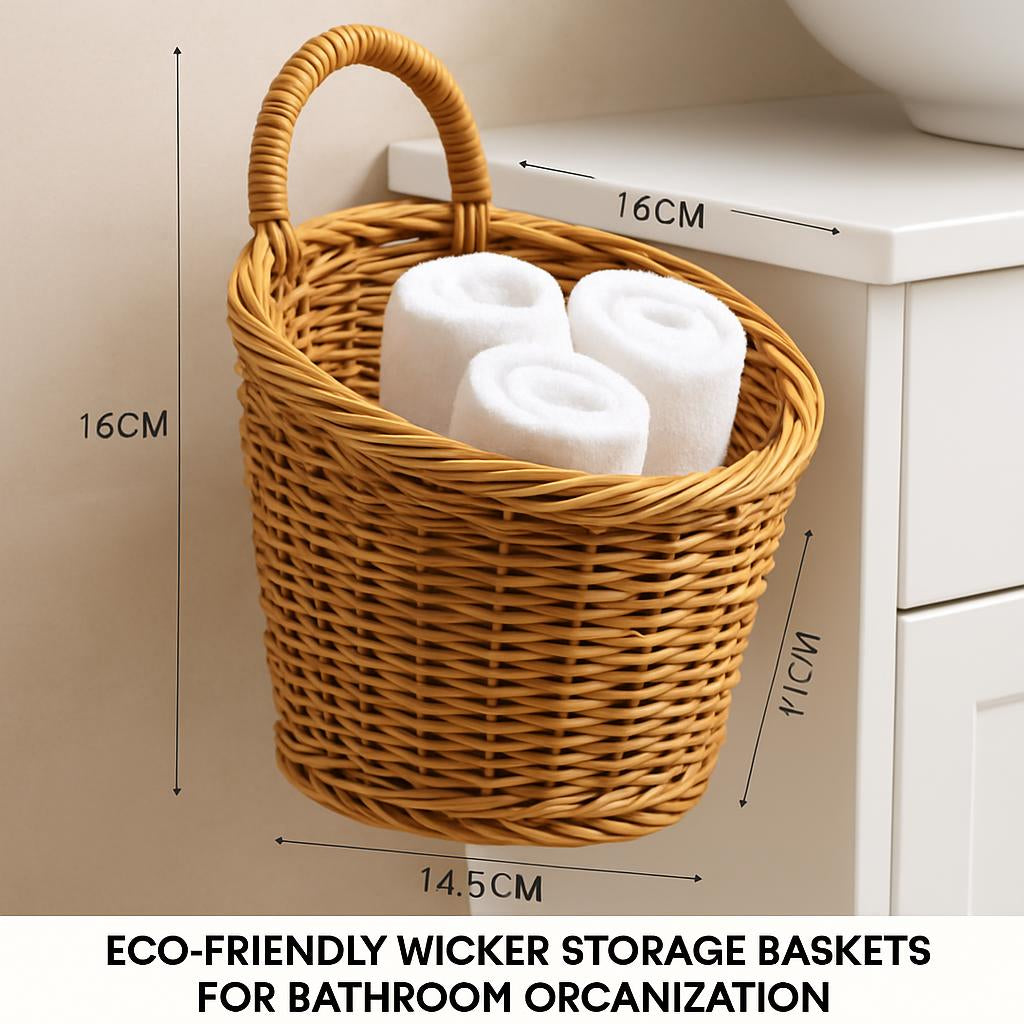 Eco-Friendly Wicker Storage Baskets for Bathroom Organization