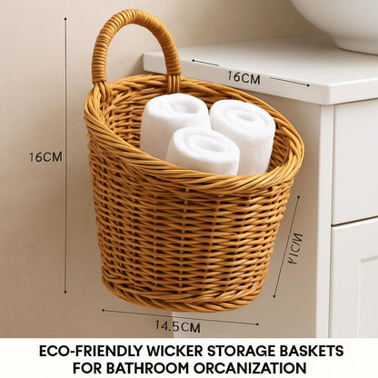 Eco-Friendly Wicker Storage Baskets for Bathroom Organization