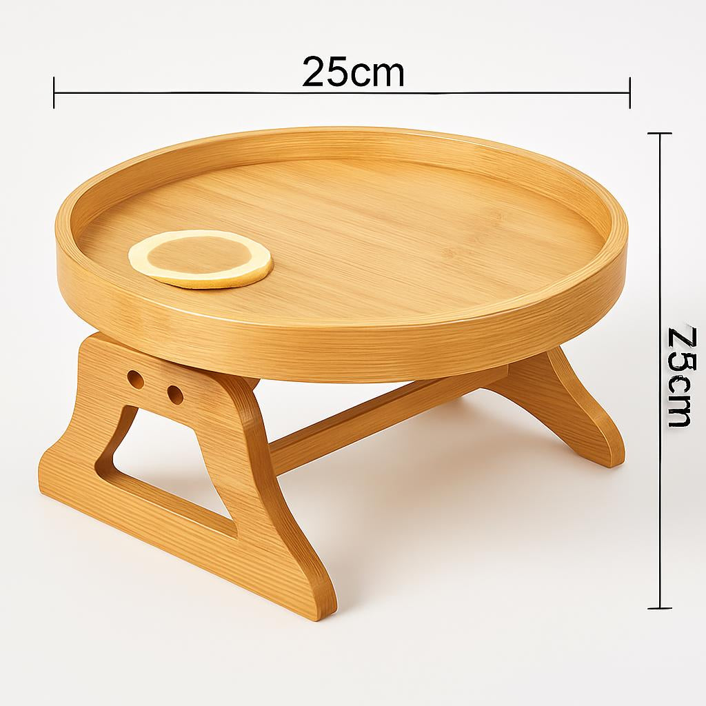 Bamboo Sofa Armrest Tray Table - Eco-Friendly, Durable, Multi-Use