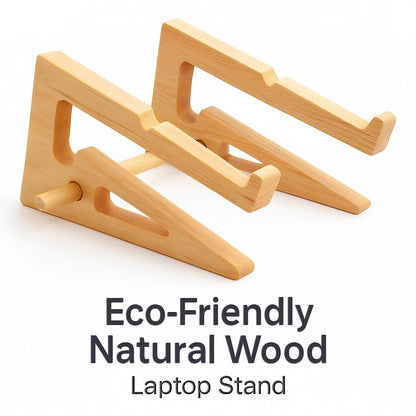 Eco-Friendly Natural Wood Vertical Laptop Stand