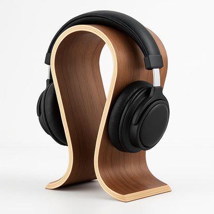 Curved Wooden Headphone Stand
