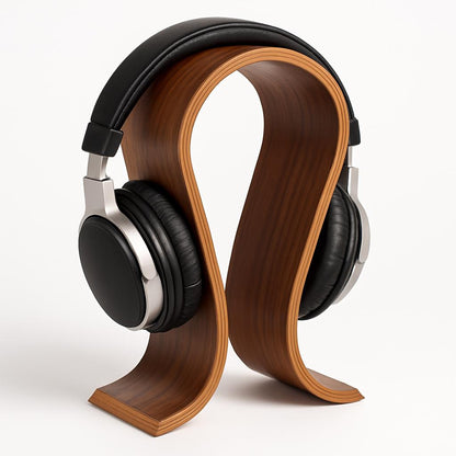Curved Wooden Headphone Stand