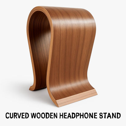 Curved Wooden Headphone Stand