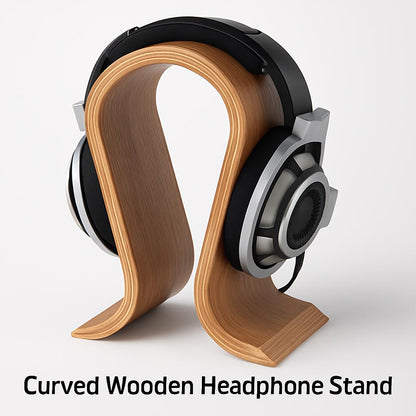 Curved Wooden Headphone Stand