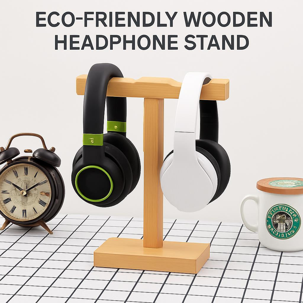 Eco-Friendly Wooden Earphone Stand