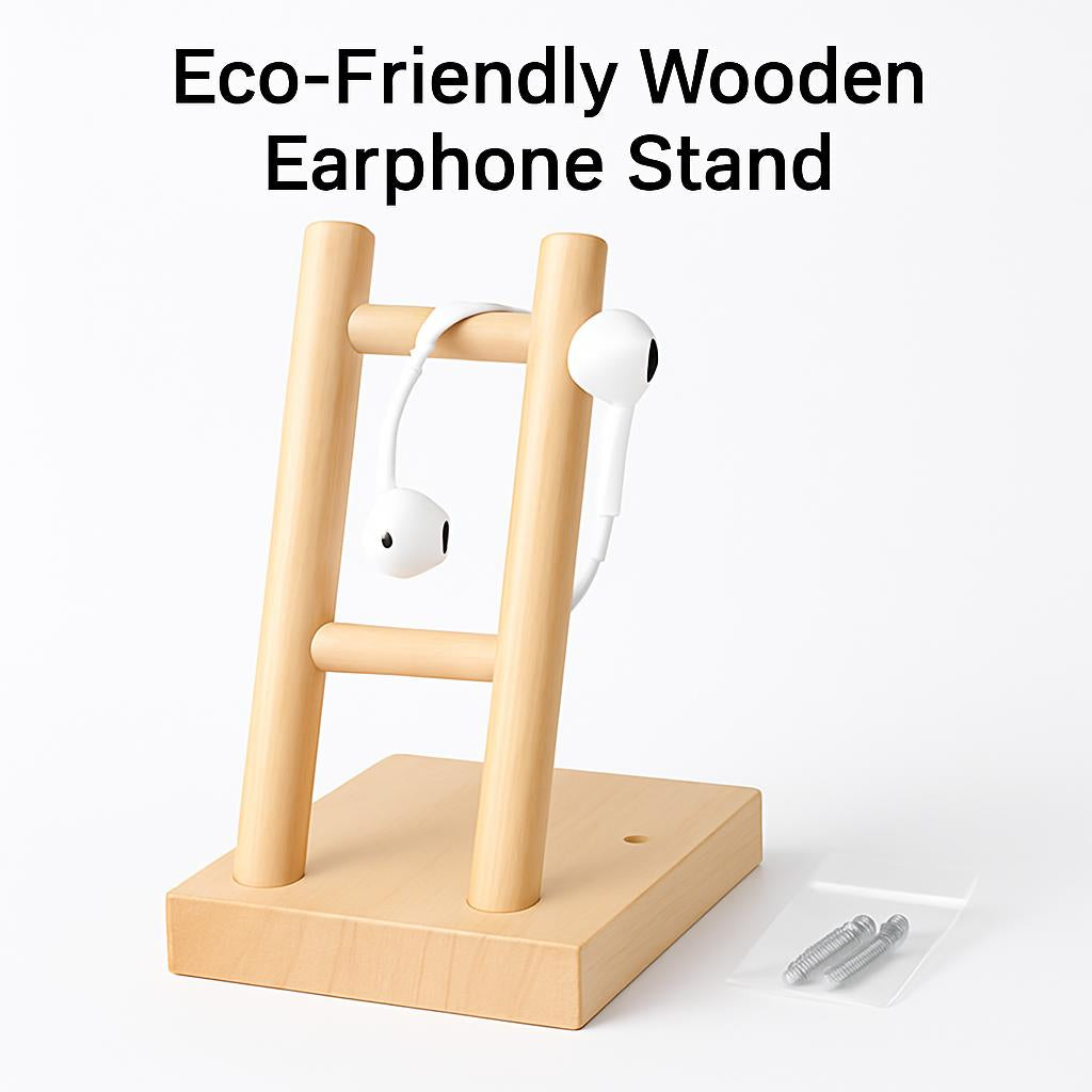 Eco-Friendly Wooden Earphone Stand