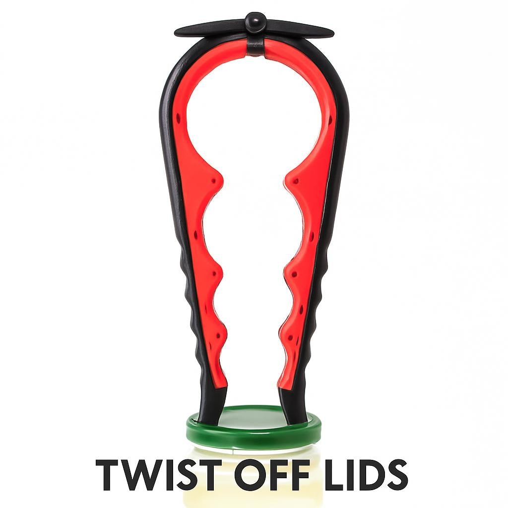 Ergonomic Multi-Use Jar Opener in Black and Red