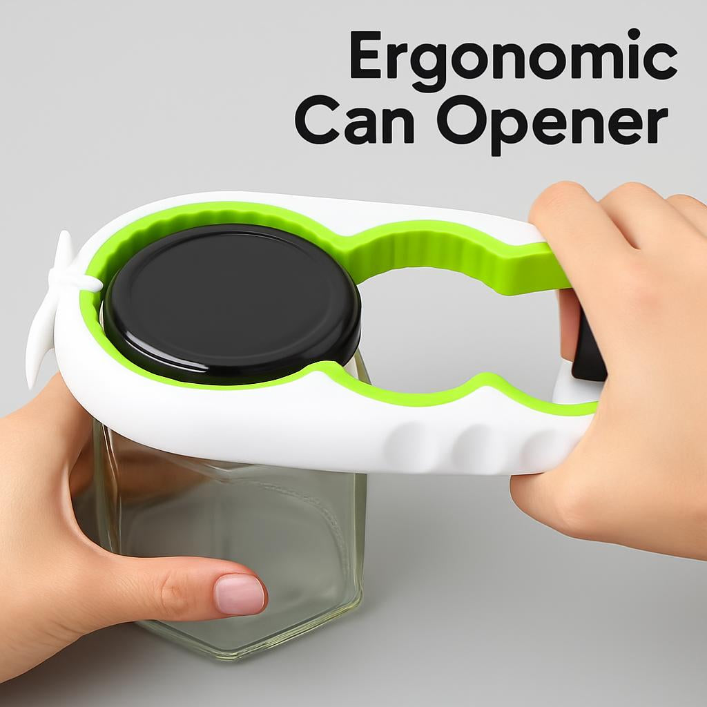 Ergonomic Black & Red Kitchen Can Opener