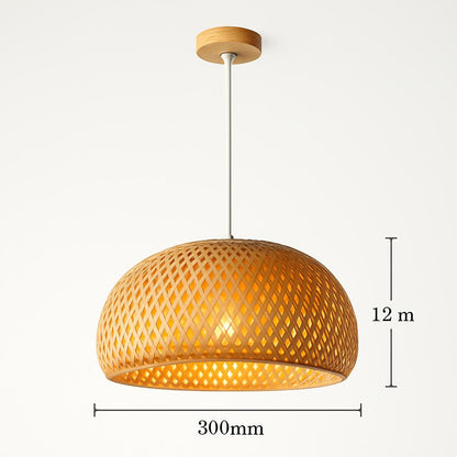 Eco-Friendly Dome-Shaped Bamboo Pendant Light