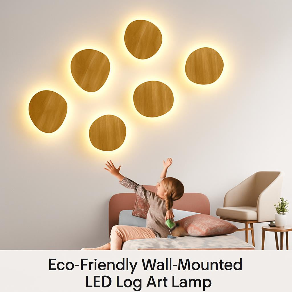 Eco-Friendly Wall-Mounted LED Lights in Warm Wood Tone