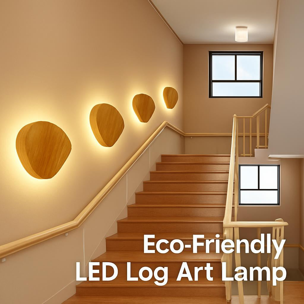Eco-Friendly Wall-Mounted LED Log Art Lamp