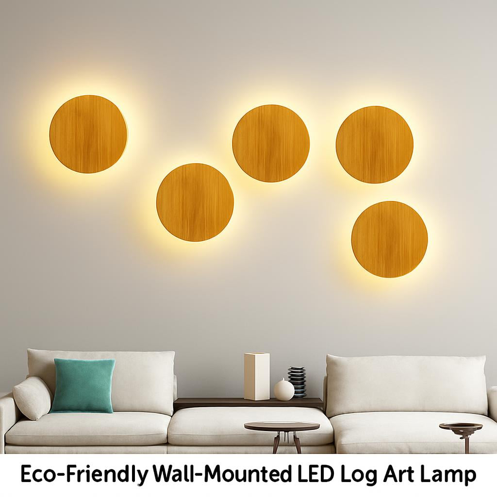Eco-Friendly Wall-Mounted LED Log Art Lamp