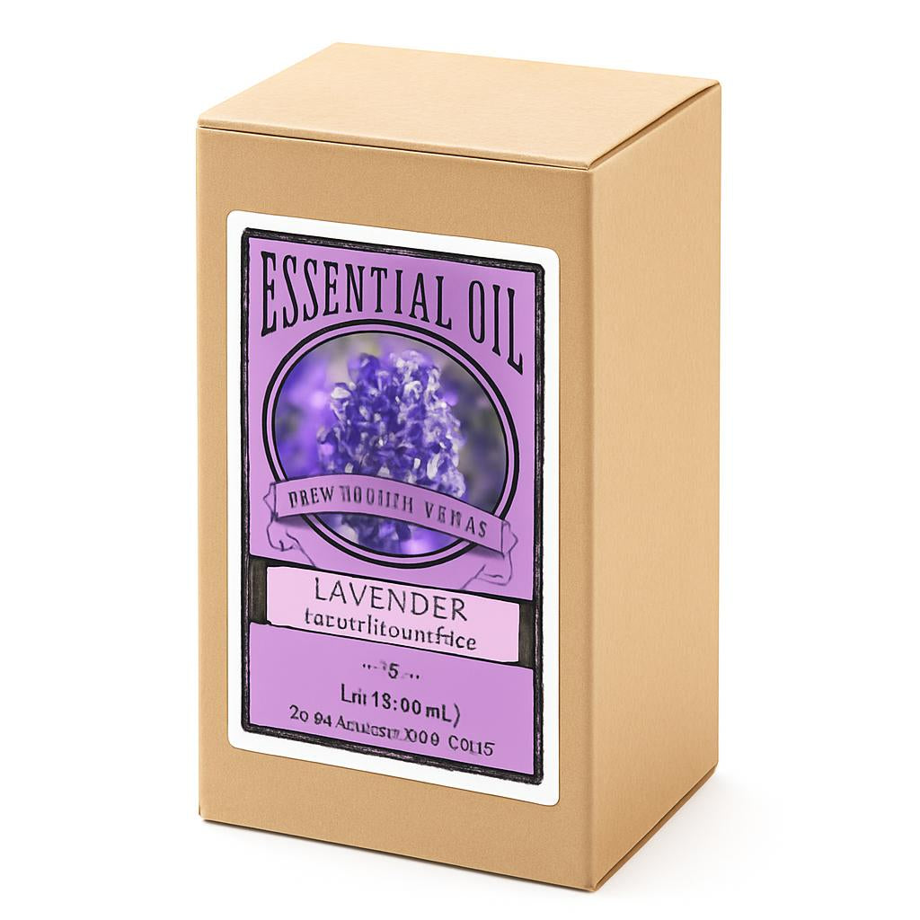 Lavender Essential Oil in Eco-Friendly Glass Bottle for Aromatherapy