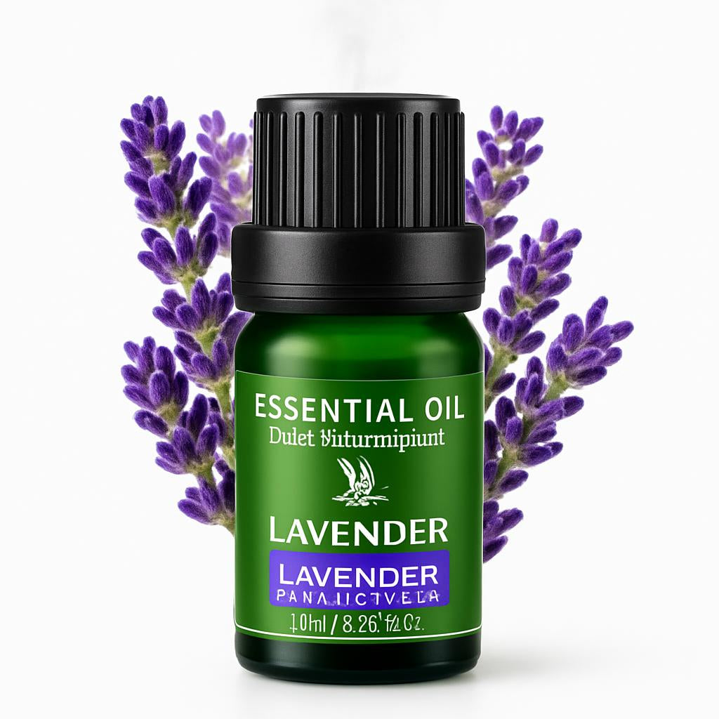 Lavender Essential Oil in Eco-Friendly Glass Bottle for Aromatherapy