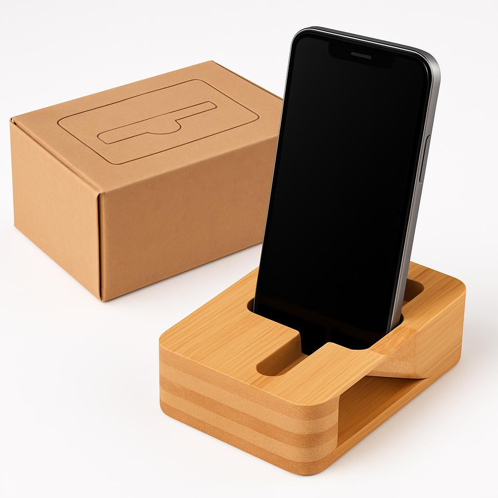 Eco-Friendly Bamboo Phone Stand - Sustainable Docking Station