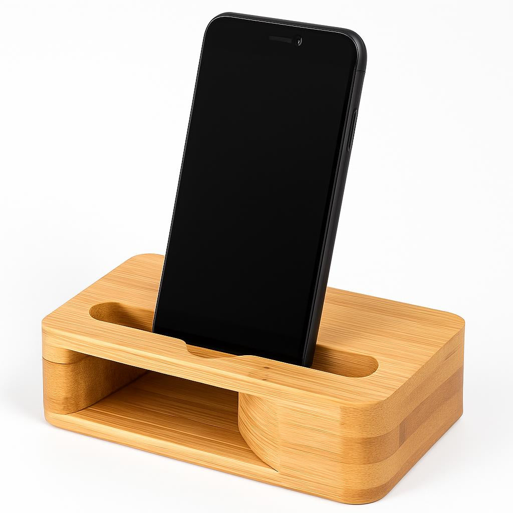 Eco-Friendly Bamboo Phone Stand - Sustainable Docking Station