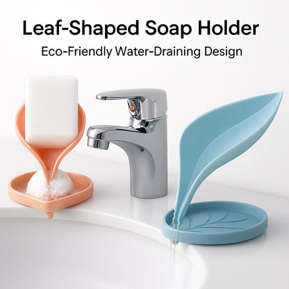 Leaf-Shaped Soap Holder - Eco-Friendly Water-Draining Design