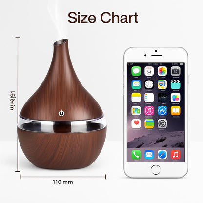 Ultrasonic Teardrop Essential Oil Diffuser with Wood Grain Finish