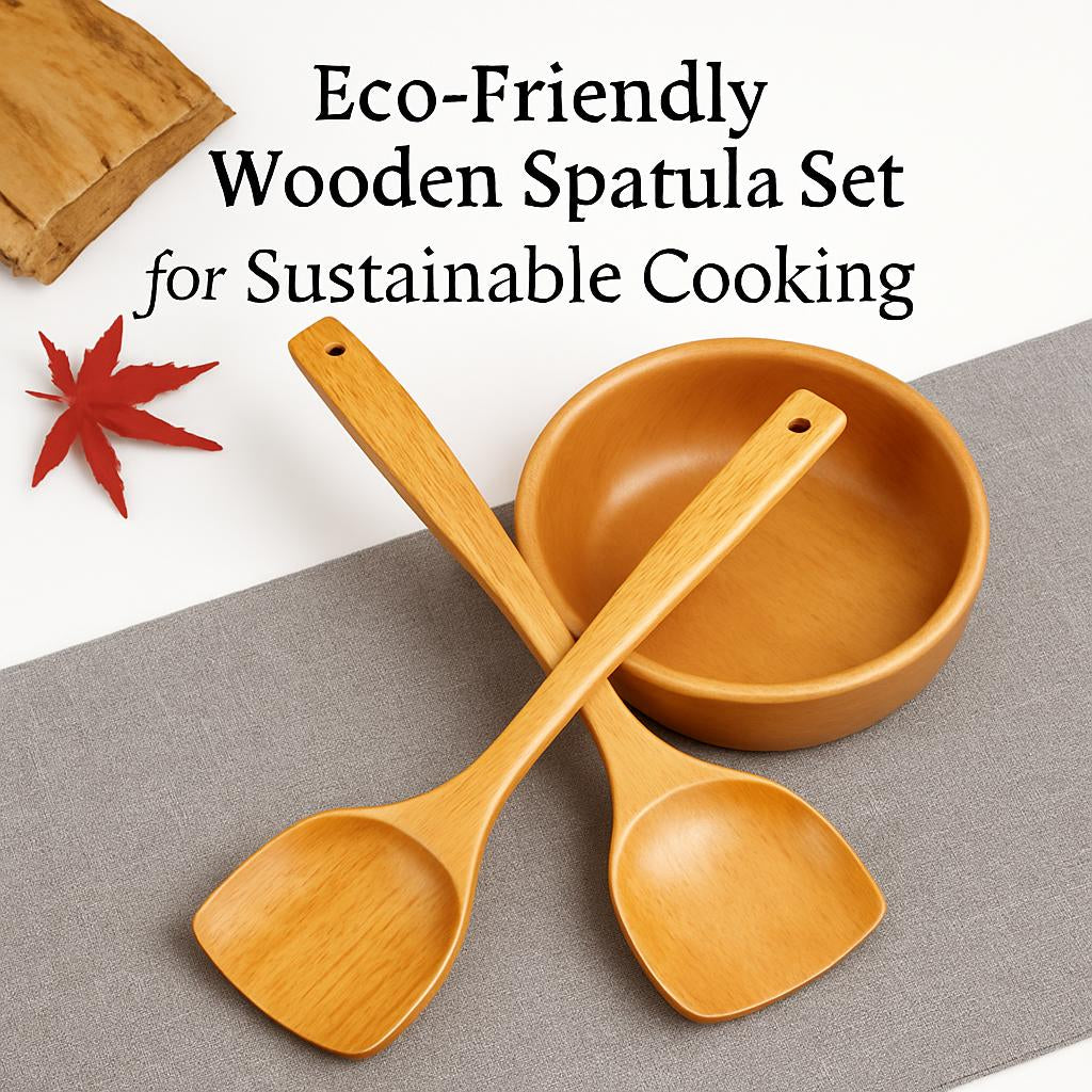 Eco-Friendly Wooden Spatula Set for Sustainable Cooking