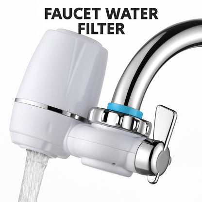 Eco-Friendly Faucet Water Filter with Chrome Accents