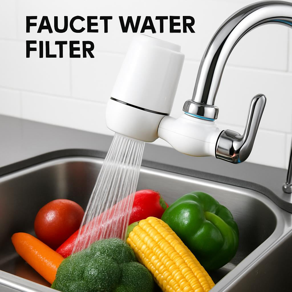 Eco-Friendly Faucet Water Filter with Chrome Accents
