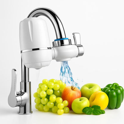 Eco-Friendly Faucet Water Filter with Chrome Accents