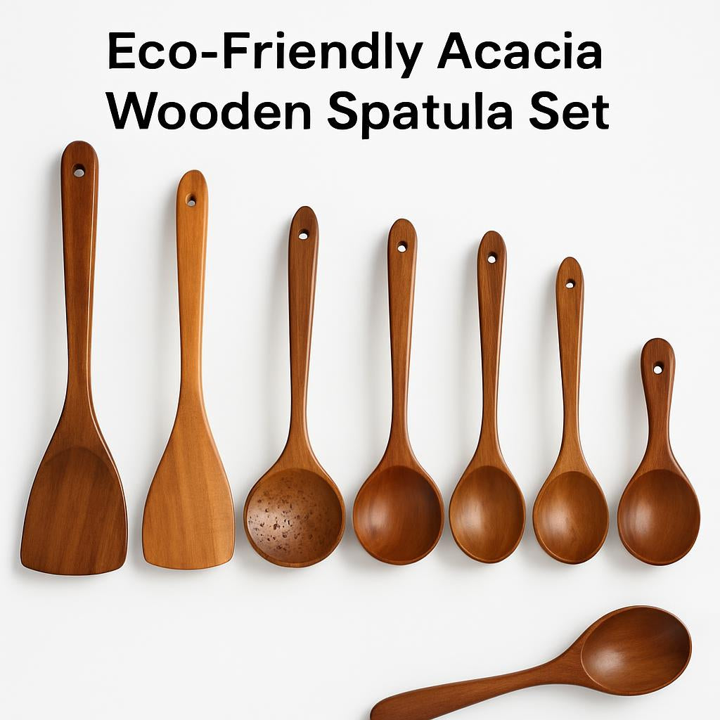 Eco-Friendly Wooden Kitchen Utensils Set