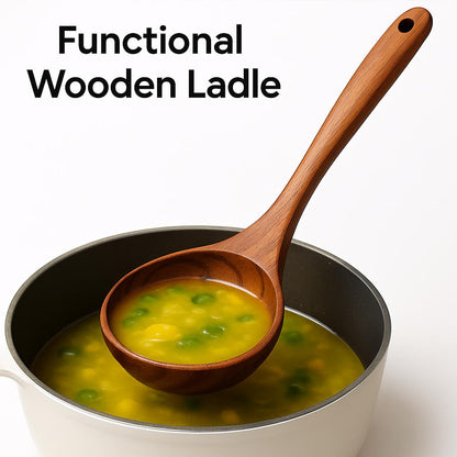 Eco-Friendly Acacia Wooden Spatula Set for Non-Stick Cookware