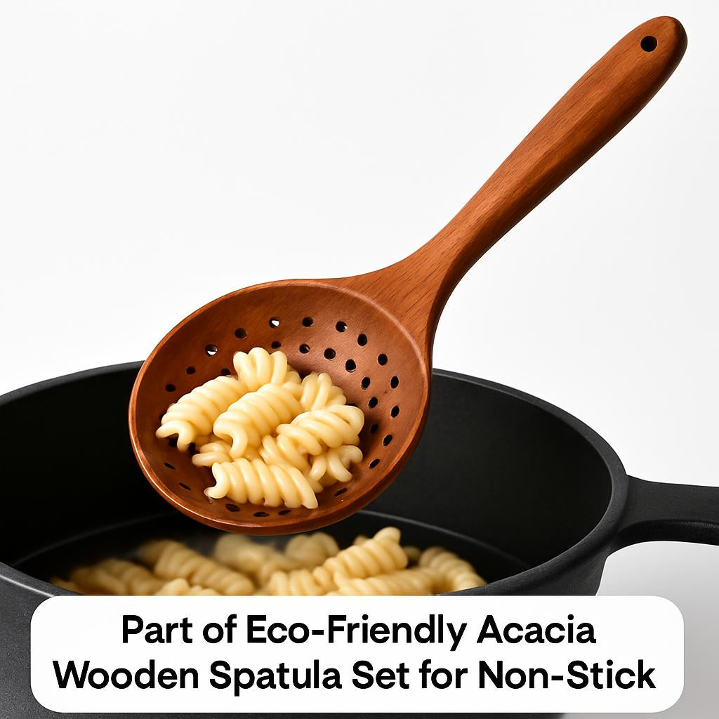 Eco-Friendly Acacia Wooden Spatula Set for Non-Stick Cookware