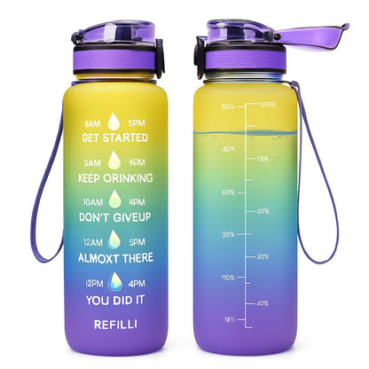 Hydration Time-Marker Water Bottle - Eco-Friendly & BPA-Free