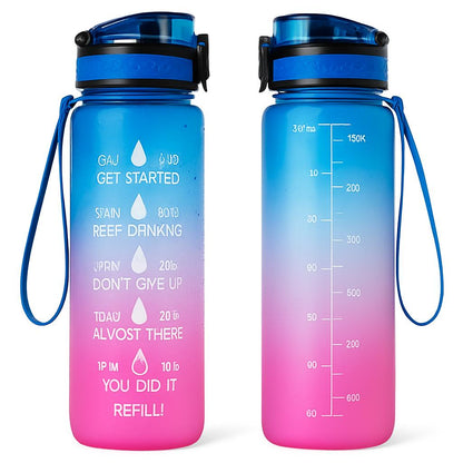 Hydration Time-Marker Water Bottle - Eco-Friendly & BPA-Free