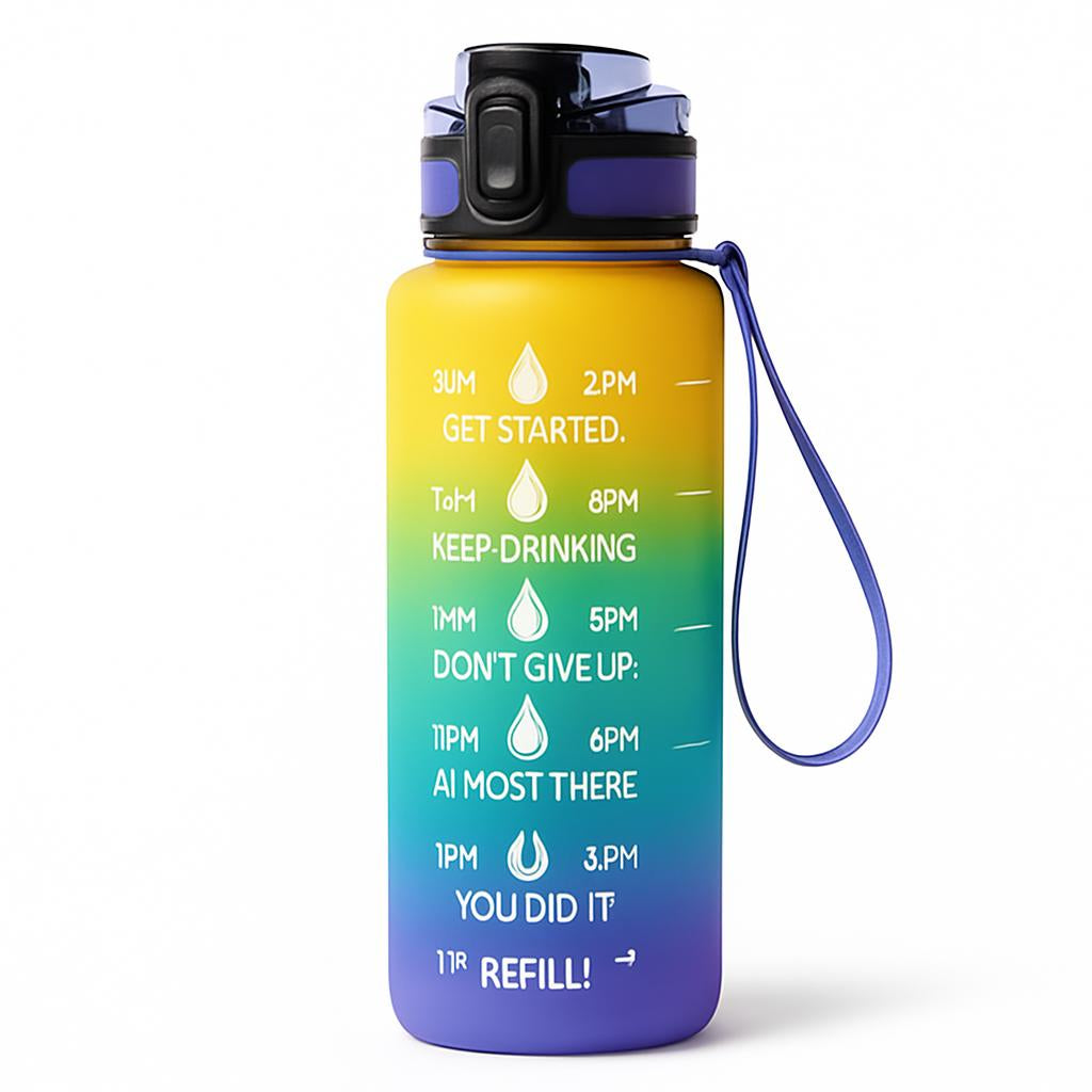 Hydration Time-Marker Water Bottle - Eco-Friendly & BPA-Free
