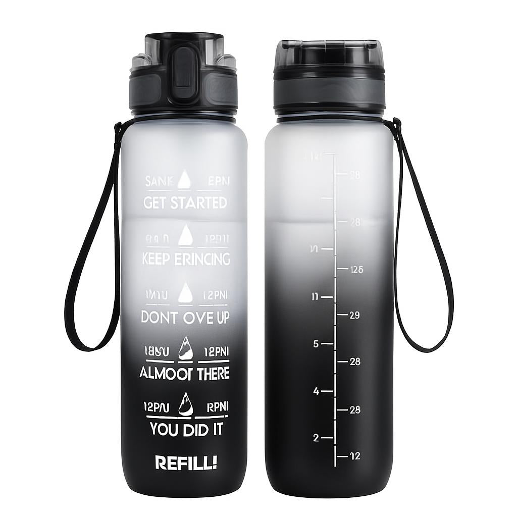 Hydration Time-Marker Water Bottle - Eco-Friendly & BPA-Free