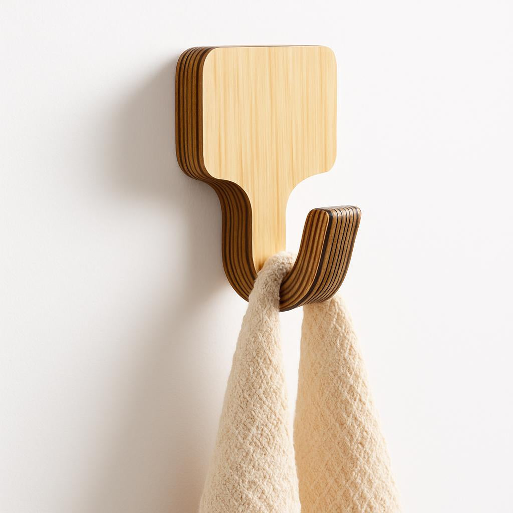 Eco-Friendly Geometric Wooden Hooks for Home Organization