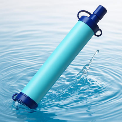 Portable Blue Cylindrical Water Filter for Eco-Friendly Hydration
