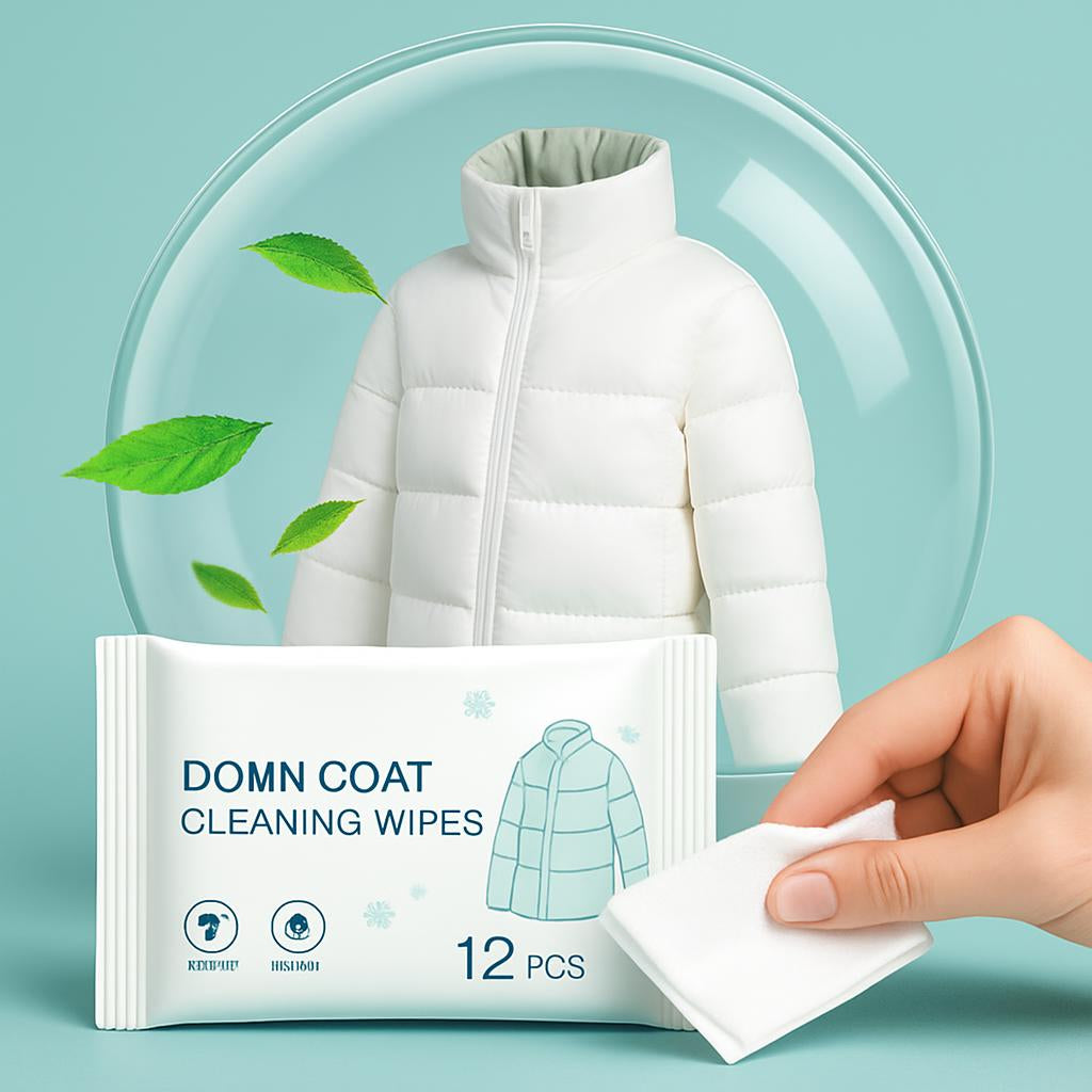 Eco-Friendly Down Coat Cleaning Wipes in Biodegradable Packaging