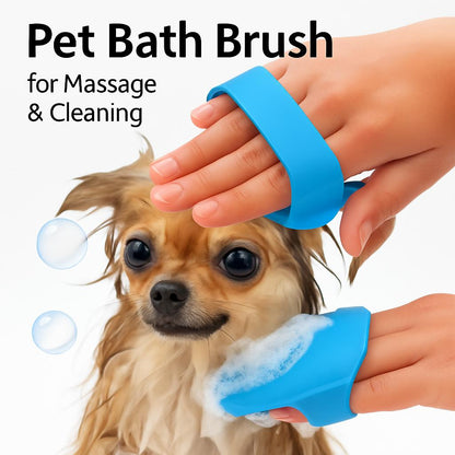 Eco-Friendly Silicone Pet Bath Brush for Massage & Cleaning