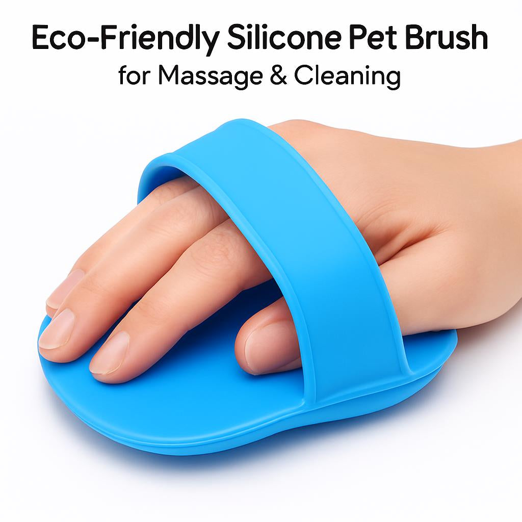 Eco-Friendly Silicone Pet Bath Brush for Massage & Cleaning