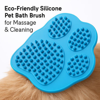 Eco-Friendly Silicone Pet Bath Brush for Massage & Cleaning