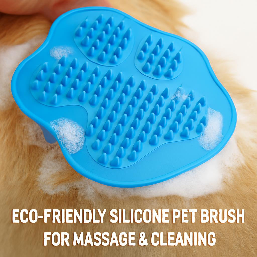 Eco-Friendly Silicone Pet Bath Brush for Massage & Cleaning