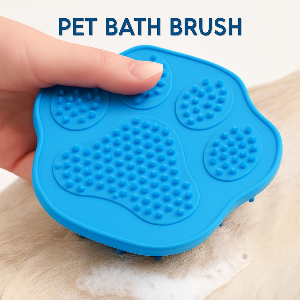 Eco-Friendly Silicone Pet Bath Brush for Massage & Cleaning