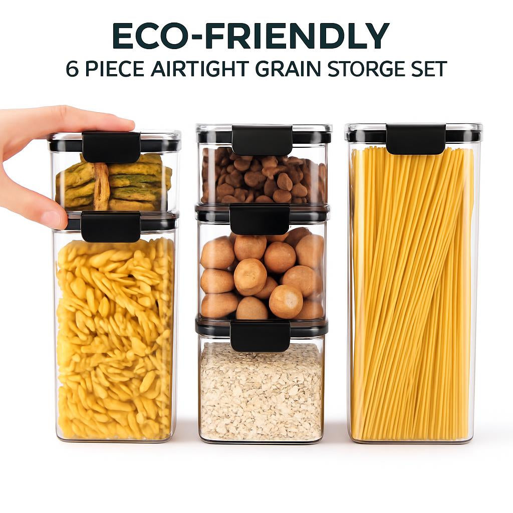 Eco-Friendly 6 Piece Airtight Grain Storage Set