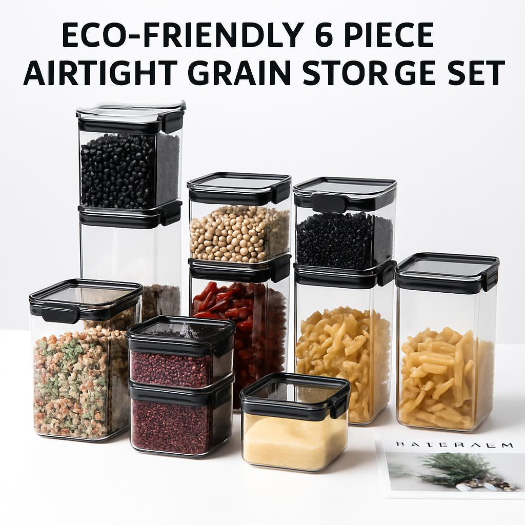 Eco-Friendly 6 Piece Airtight Grain Storage Set