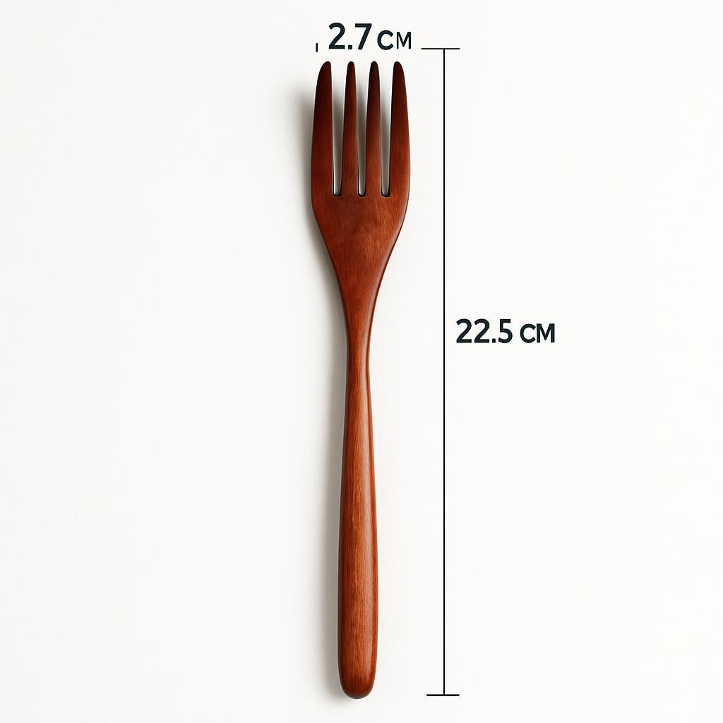 Eco-Friendly Wooden Long Handle Fruit Fork