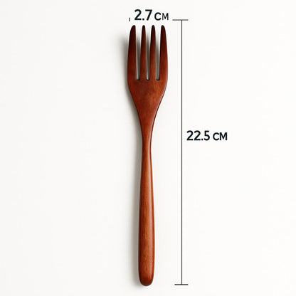 Eco-Friendly Wooden Long Handle Fruit Fork
