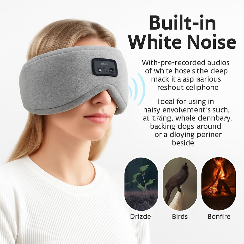 Sleep Mask with Built-In White Noise in Gray