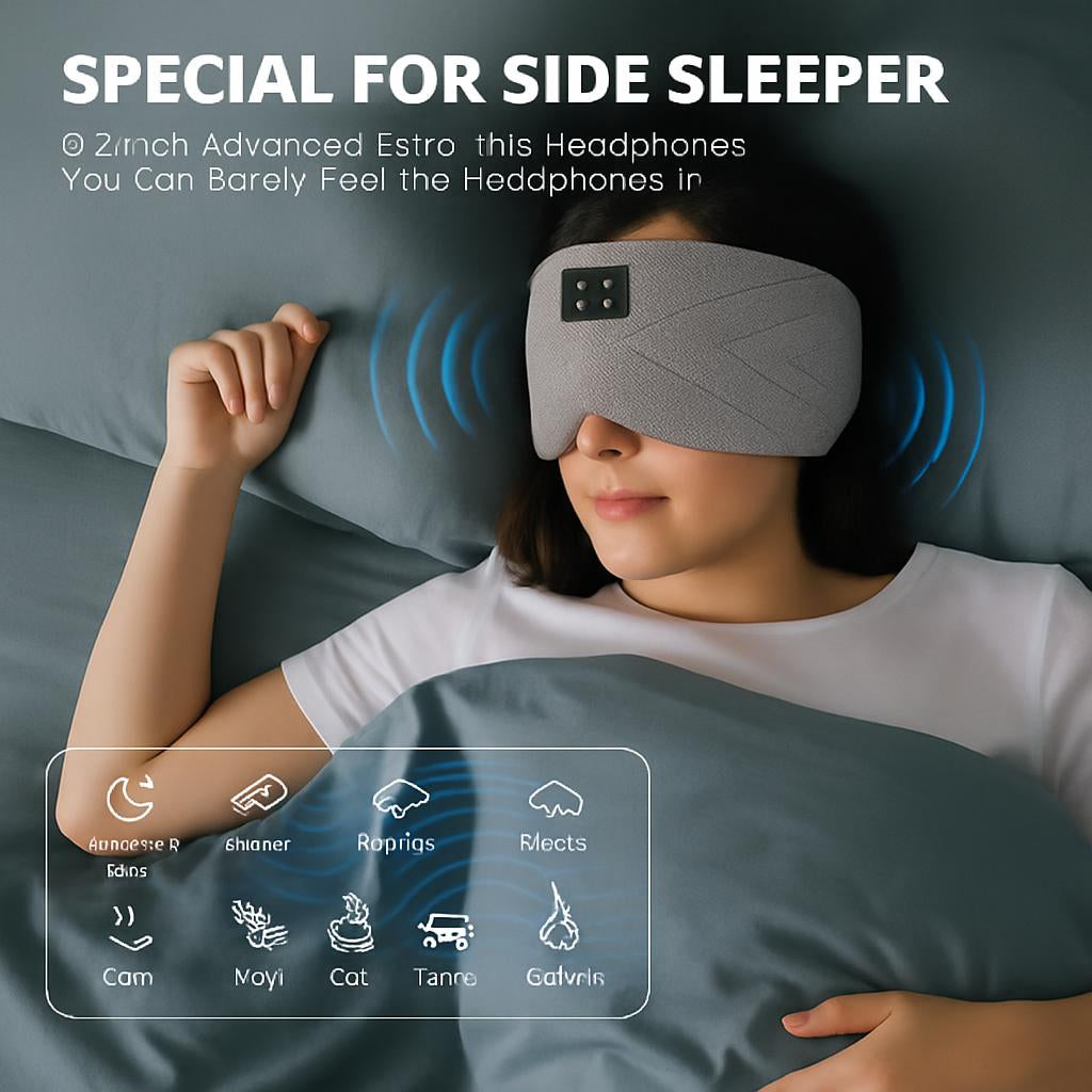 Sleep Mask with Built-In White Noise for Enhanced Sleep